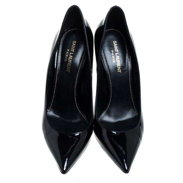 Pre Owned Saint Laurent Black Patent Leather Opyum Pumps Size 40