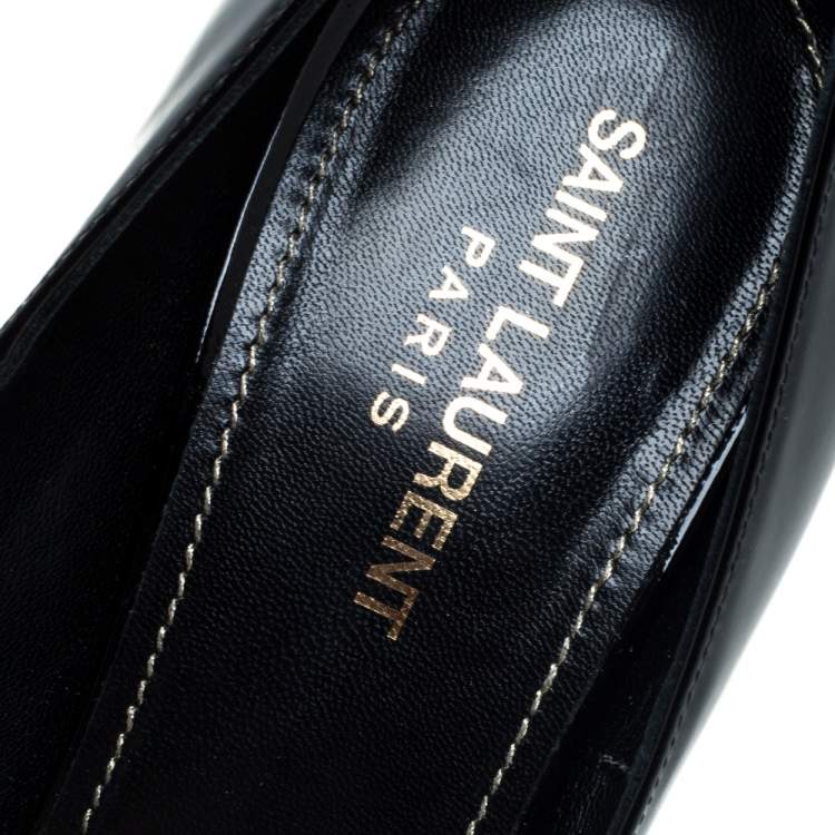 Pre Owned Saint Laurent Black Patent Leather Opyum Pumps Size 40