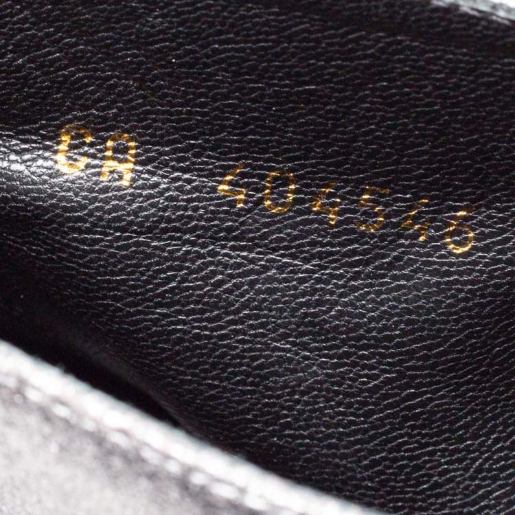 Pre Owned Saint Laurent Metallic Silver Leather Lace Up Boots Size 41