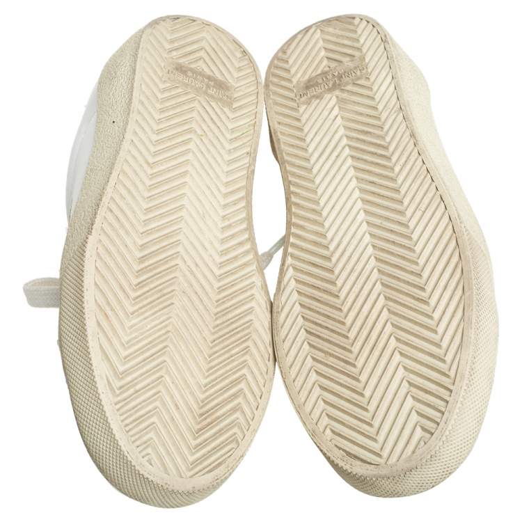 Pre Owned Saint Laurent White Leather Court Classic Low Top Sneakers Size 36.5