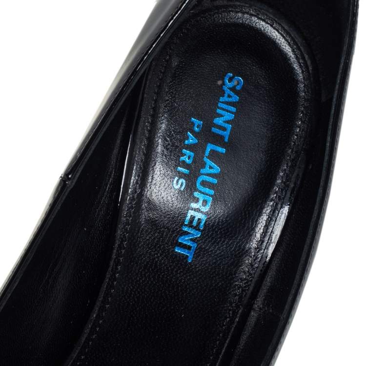 Pre Owned Saint Laurent Black Patent Leather Opyum Pumps Size 38