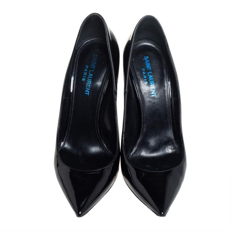 Pre Owned Saint Laurent Black Patent Leather Opyum Pumps Size 38