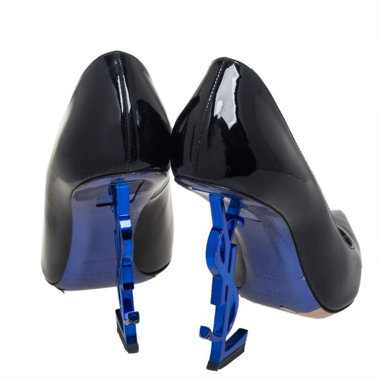 Pre Owned Saint Laurent Black Patent Leather Opyum Pumps Size 38