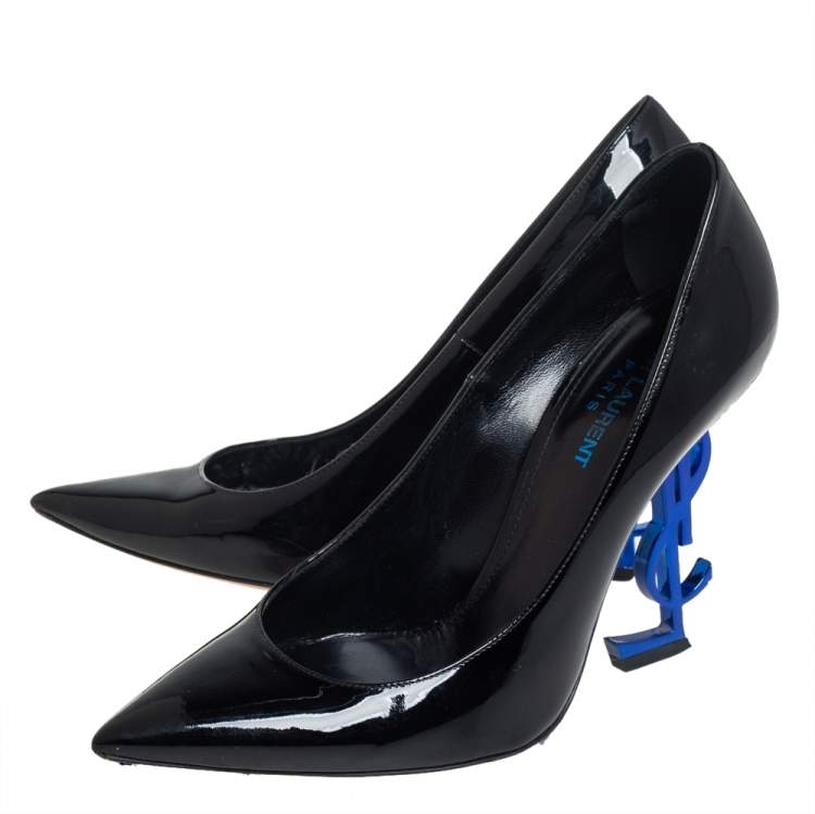 Pre Owned Saint Laurent Black Patent Leather  Opyum Pumps Size 38