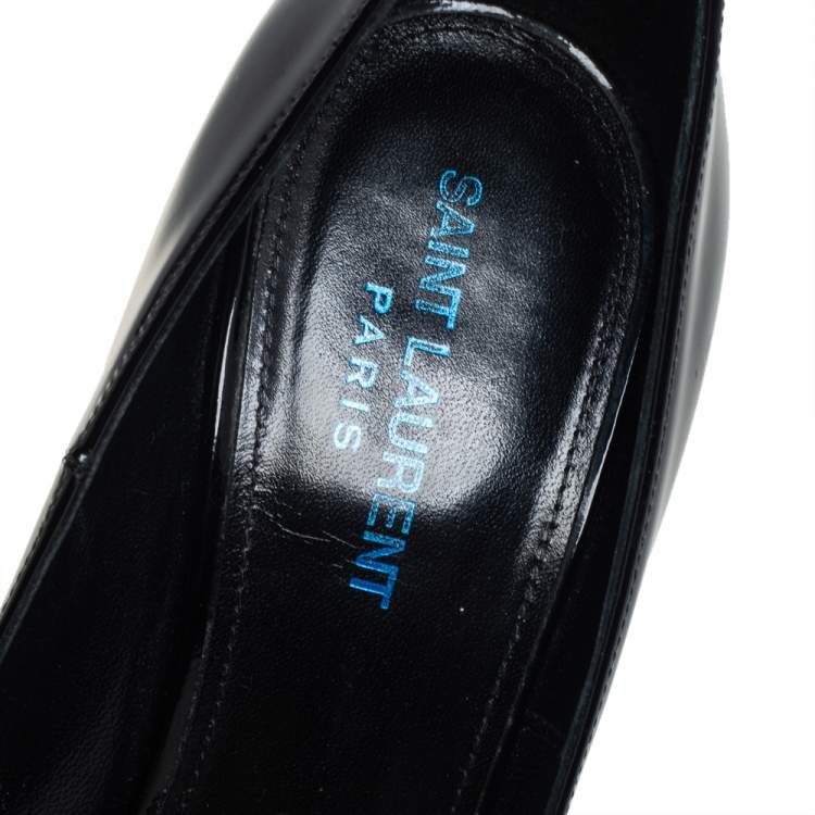 Pre Owned Saint Laurent Black Patent Leather  Opyum Pumps Size 38