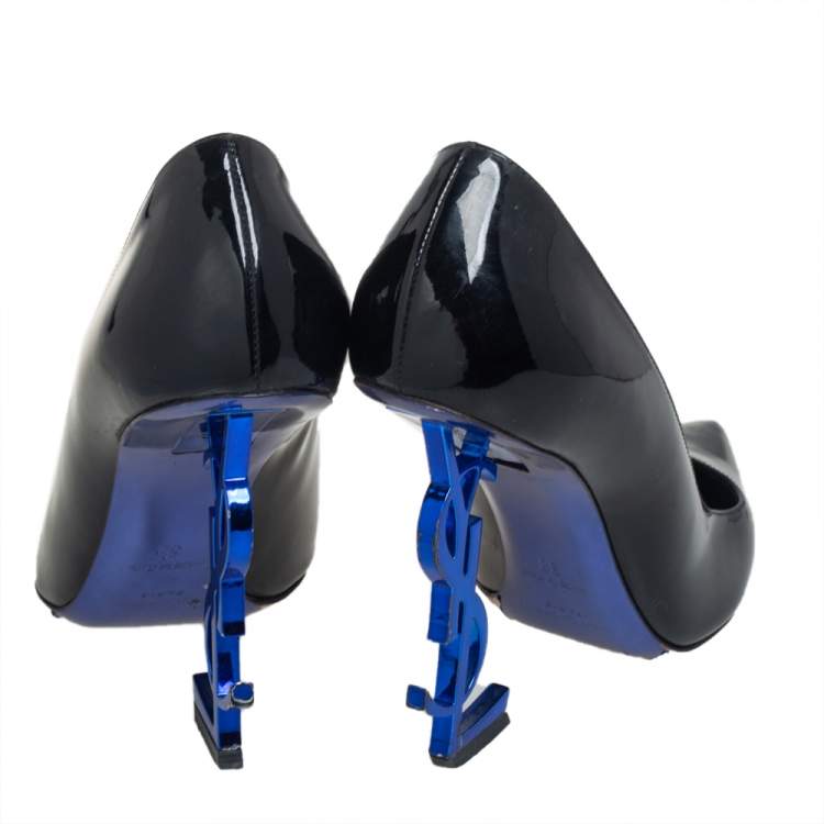 Pre Owned Saint Laurent Black Patent Leather  Opyum Pumps Size 38