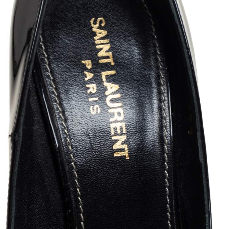 Pre Owned Saint Laurent Black Patent Leather Opyum Pumps Size 36.5