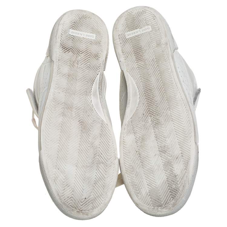 Pre Owned Saint Laurent White Leather High Top Sneakers Size 36