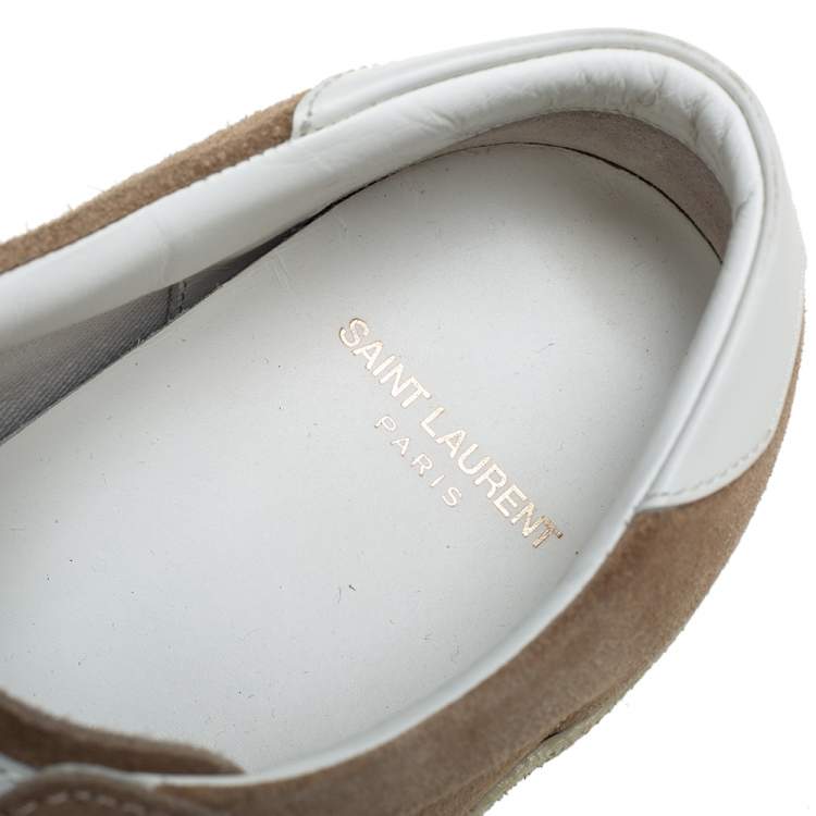 Pre Owned Saint Laurent  Beige Suede Classic Sneakers Size 39