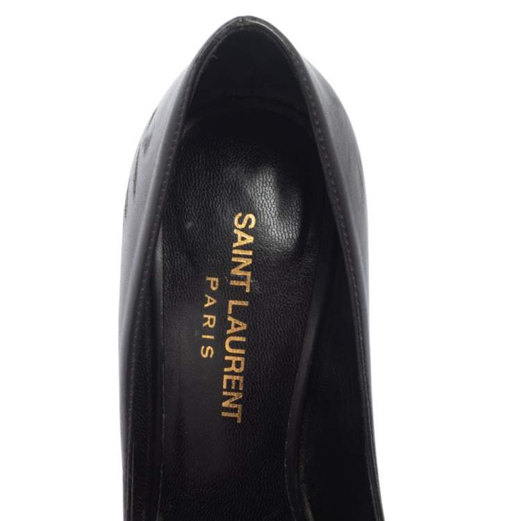Pre Owned Saint Laurent Paris Black Leather Anja Pumps Size 35