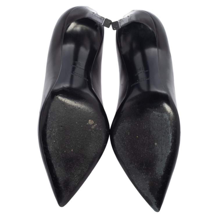 Pre Owned Saint Laurent Paris Black Leather Anja Pumps Size 35