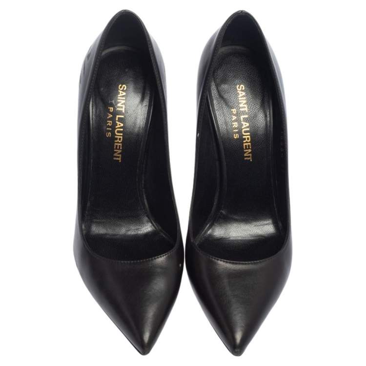 Pre Owned Saint Laurent Paris Black Leather Anja Pumps Size 35