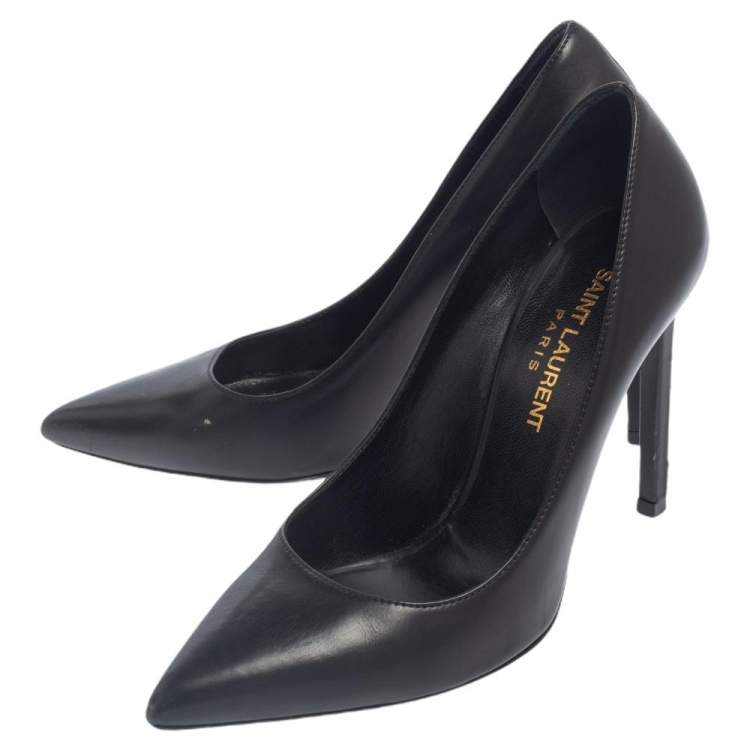 Pre Owned Saint Laurent Paris Black Leather Anja Pumps Size 35