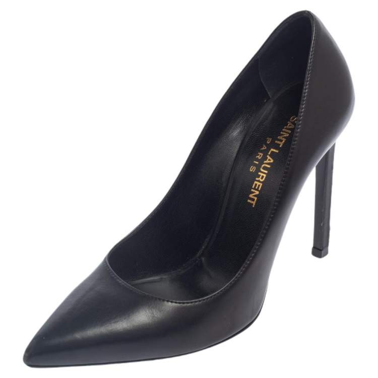 Pre Owned Saint Laurent Paris Black Leather Anja Pumps Size 35