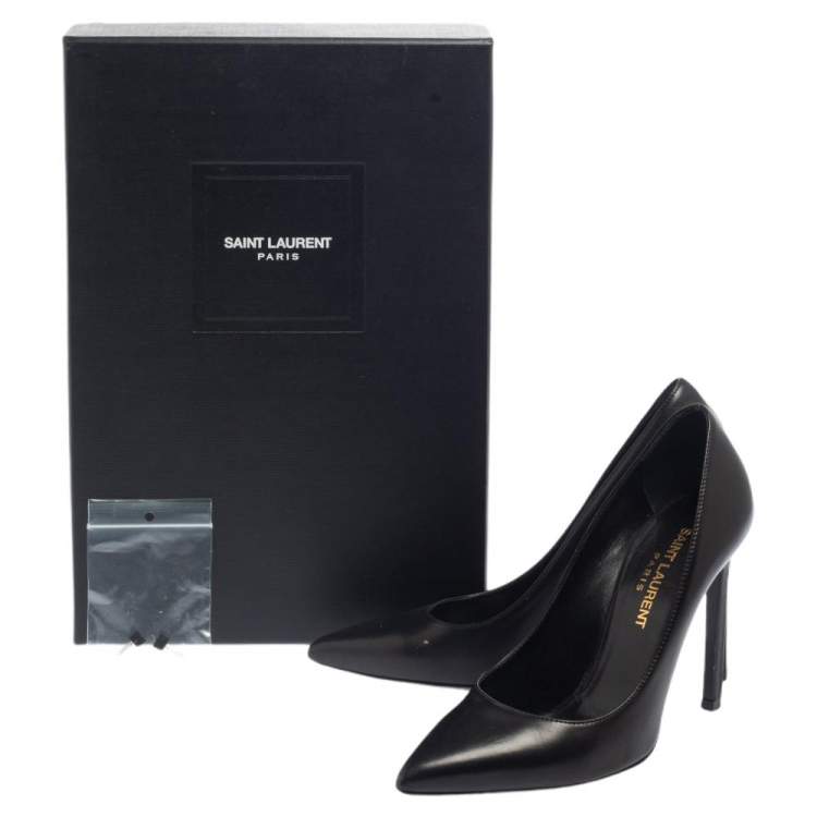 Pre Owned Saint Laurent Paris Black Leather Anja Pumps Size 35