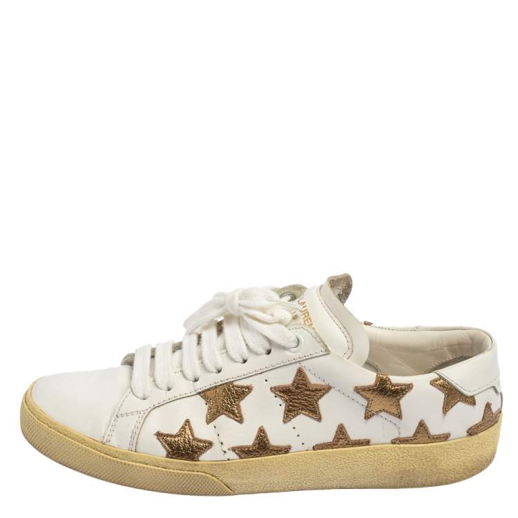 Leather trainers Saint Laurent White size 38 EU in Leather - 33308115
