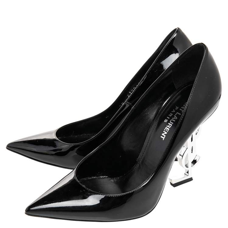 Pre Owned Saint Laurent Paris Black Patent Leather Opyum Pumps Size 37
