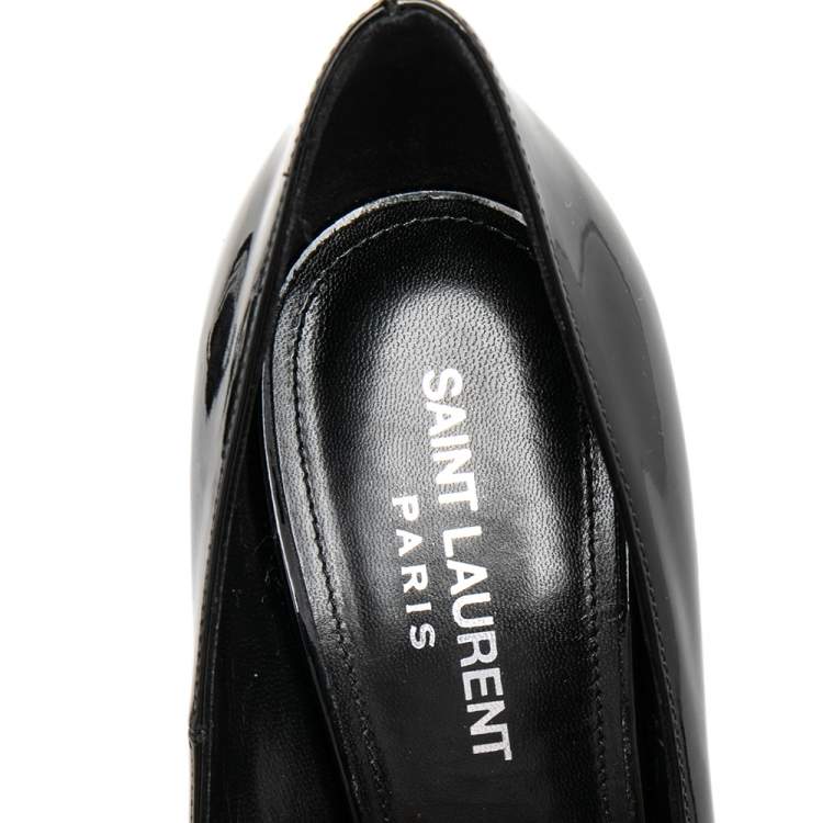 Pre Owned Saint Laurent Paris Black Patent Leather Opyum Pumps Size 37