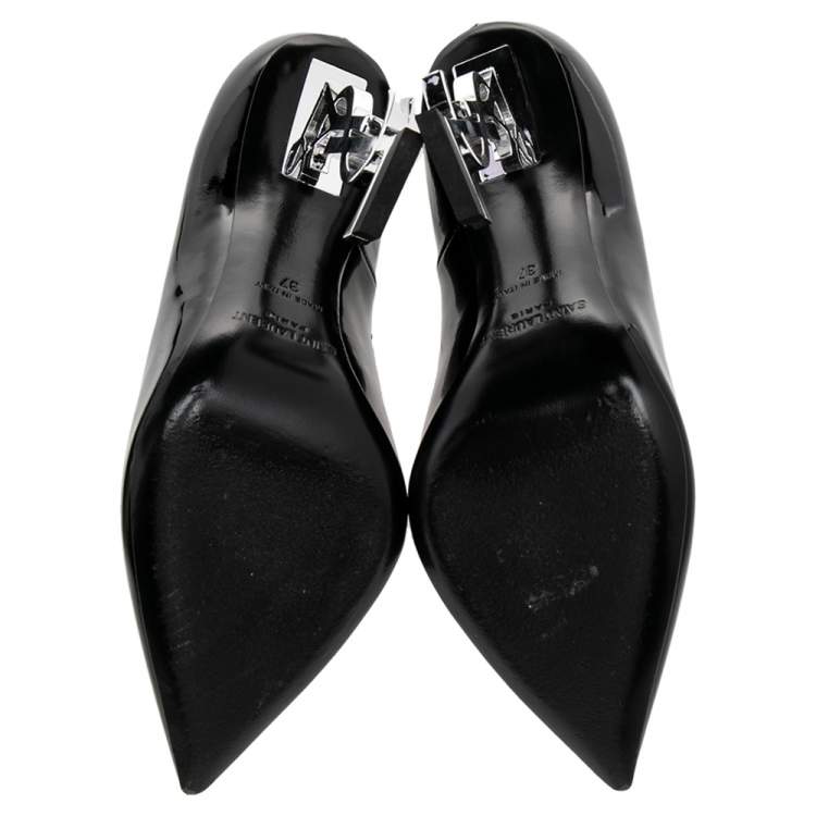 Pre Owned Saint Laurent Paris Black Patent Leather Opyum Pumps Size 37