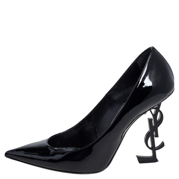 Pre Owned Saint Laurent Black Patent Leather Opyum Pumps Size 40