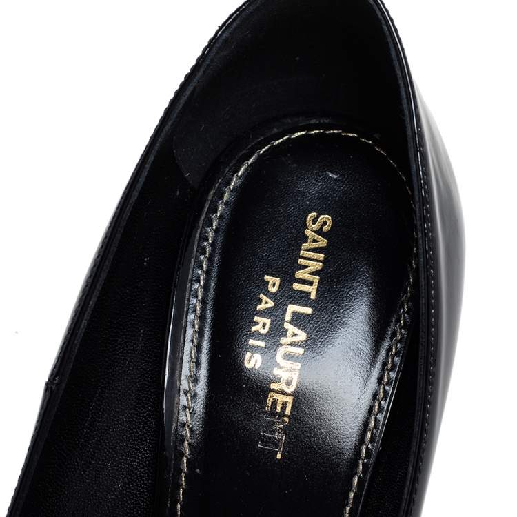 Pre Owned Saint Laurent Black Patent Leather Opyum Pumps Size 40