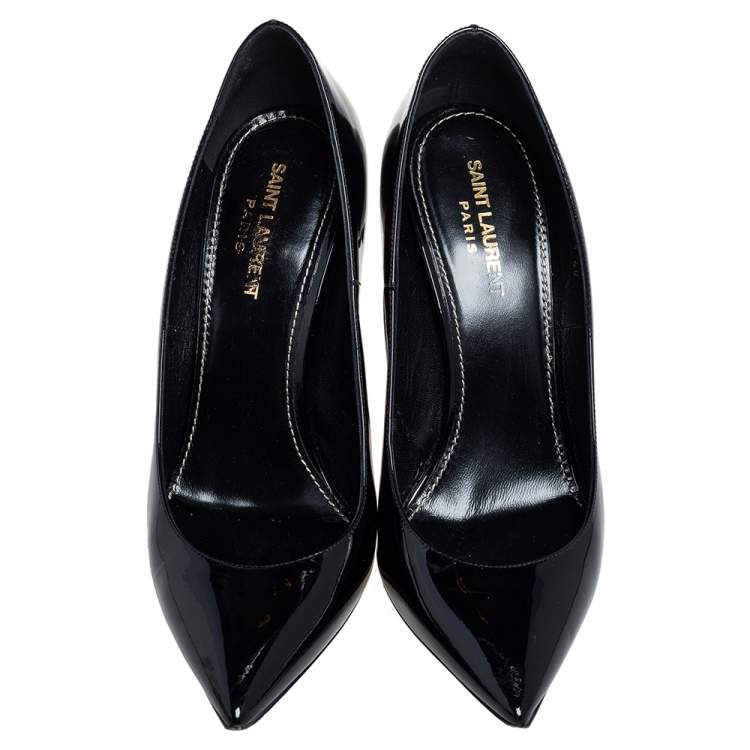 Pre Owned Saint Laurent Black Patent Leather Opyum Pumps Size 40
