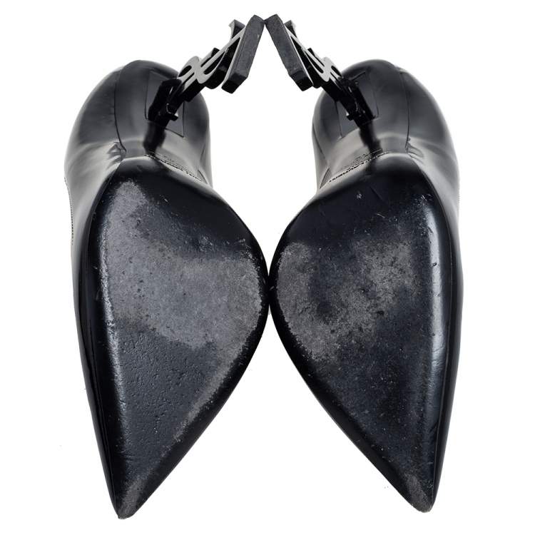 Pre Owned Saint Laurent Black Patent Leather Opyum Pumps Size 40