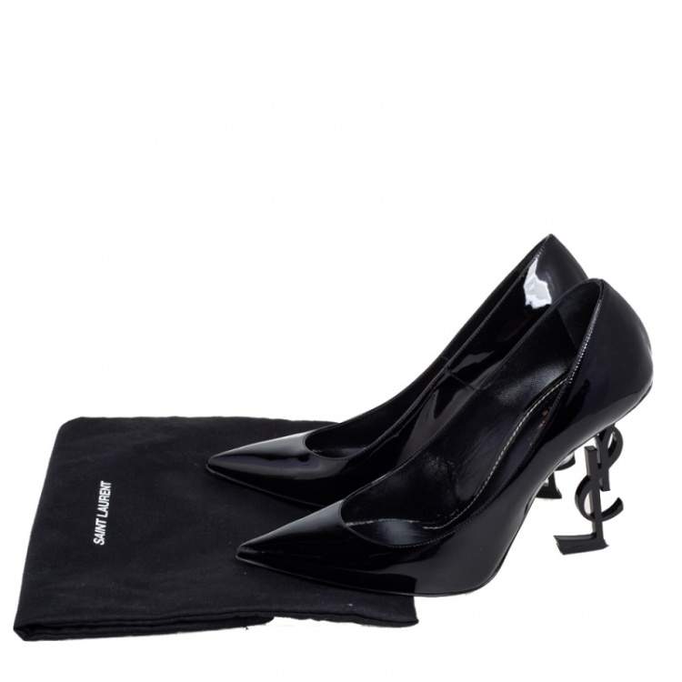 Pre Owned Saint Laurent Black Patent Leather Opyum Pumps Size 40