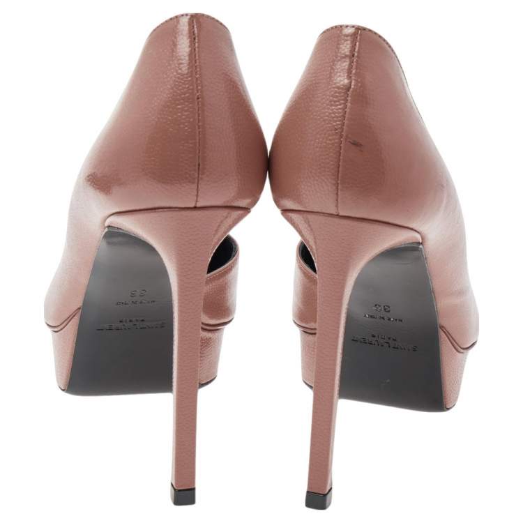 Pre Owned Saint Laurent Pink Leather Dorsay Pumps Size 36