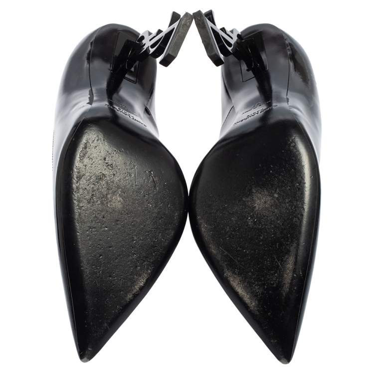 Pre Owned Saint Laurent Black Patent Leather Opyum Pumps Size 41