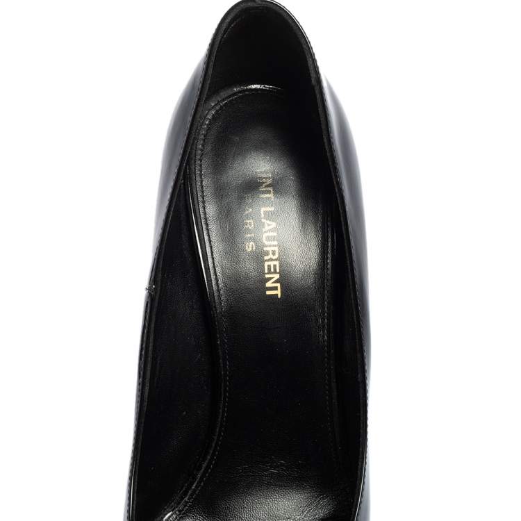 Pre Owned Saint Laurent Black Patent Leather Opyum Pumps Size 41