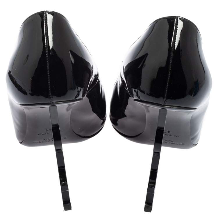 Pre Owned Saint Laurent Black Patent Leather Opyum Pumps Size 41