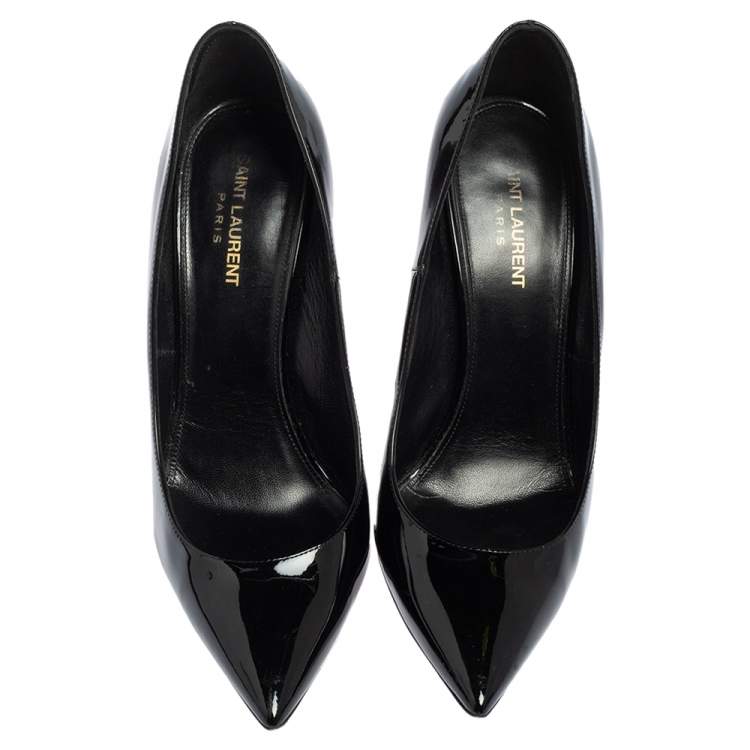 Pre Owned Saint Laurent Black Patent Leather Opyum Pumps Size 41