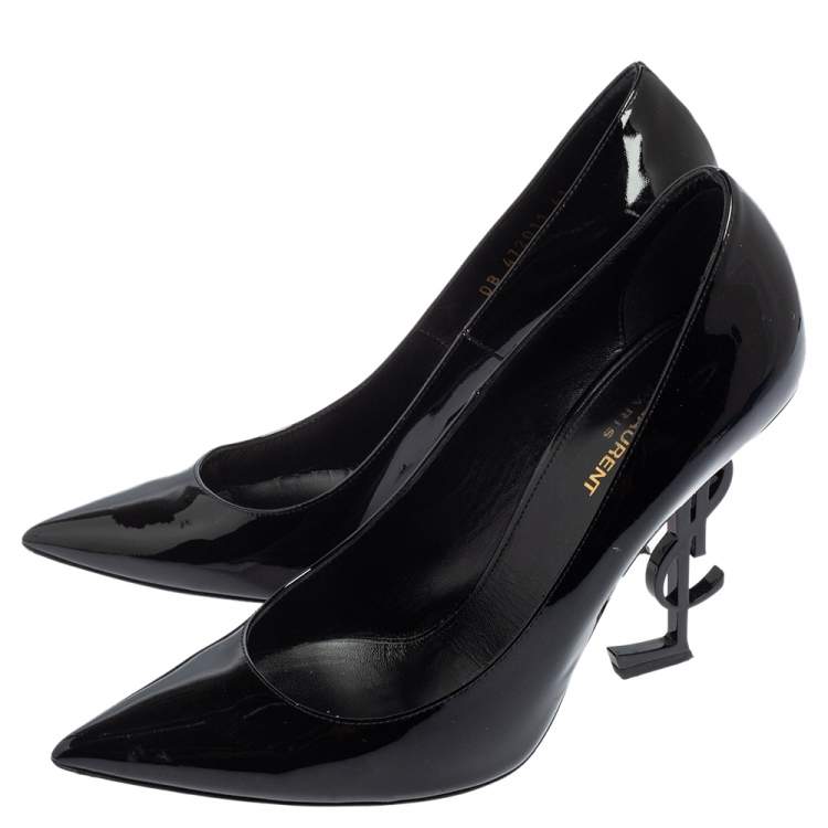 Pre Owned Saint Laurent Black Patent Leather Opyum Pumps Size 41