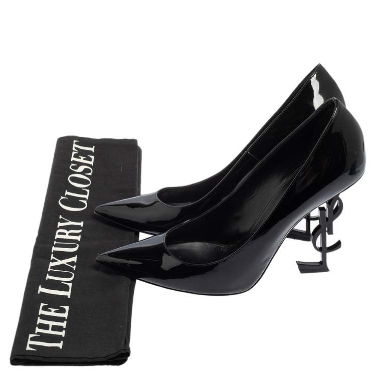 Pre Owned Saint Laurent Black Patent Leather Opyum Pumps Size 41