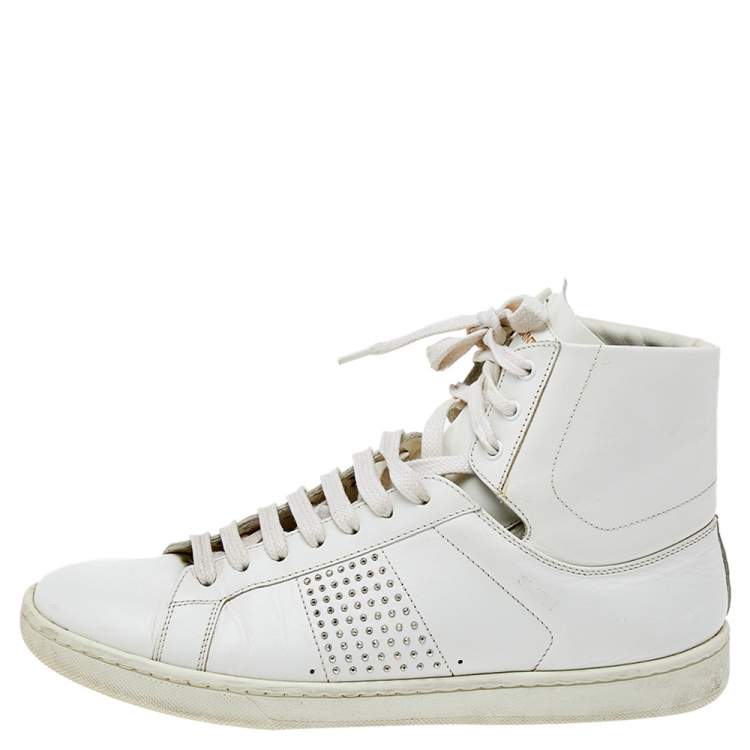 Saint laurent high top best sale sneakers white