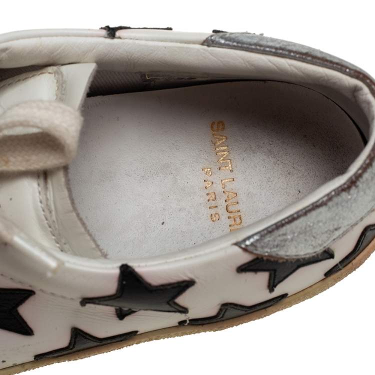 Pre Owned Saint Laurent White Leather Star Court Classic California Sneakers Size 37