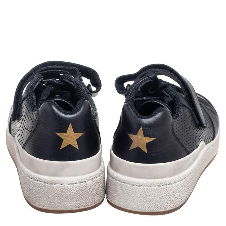 Pre Owned Saint Laurent Black Leather SL24 Sneakers Size 38