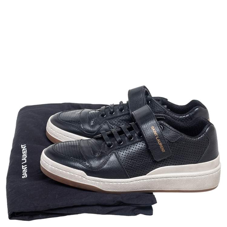 Pre Owned Saint Laurent Black Leather SL24 Sneakers Size 38