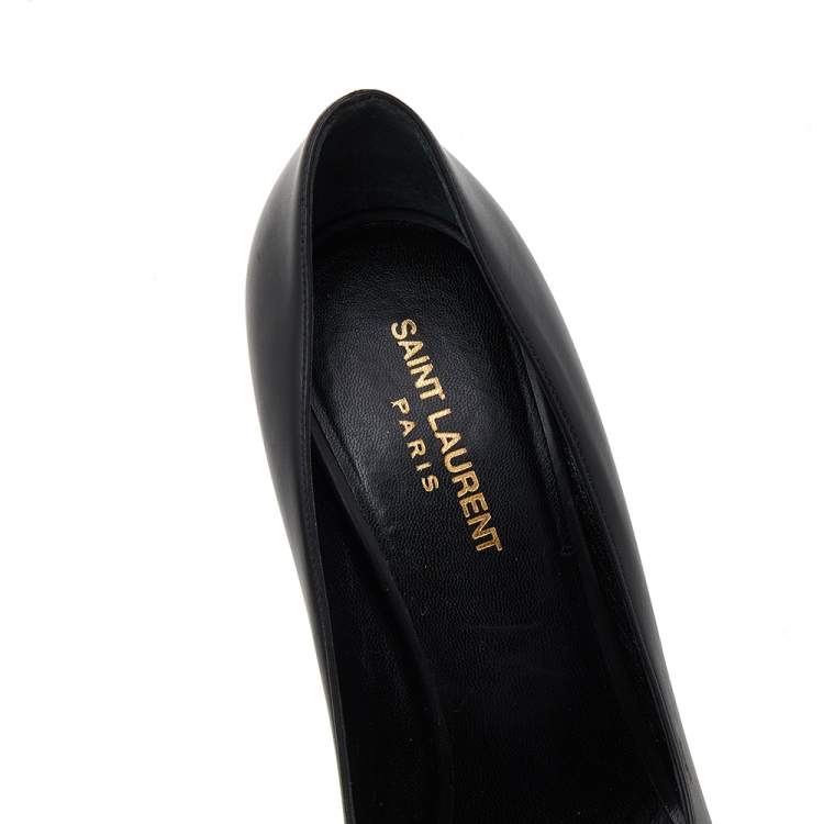 Pre Owned Saint Laurent Black Leather Anja Pointed Toe Pumps Size 40