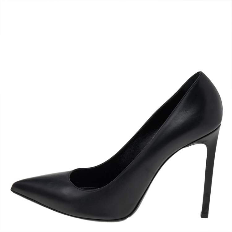 Pre Owned Saint Laurent Black Leather Anja Pointed Toe Pumps Size 40