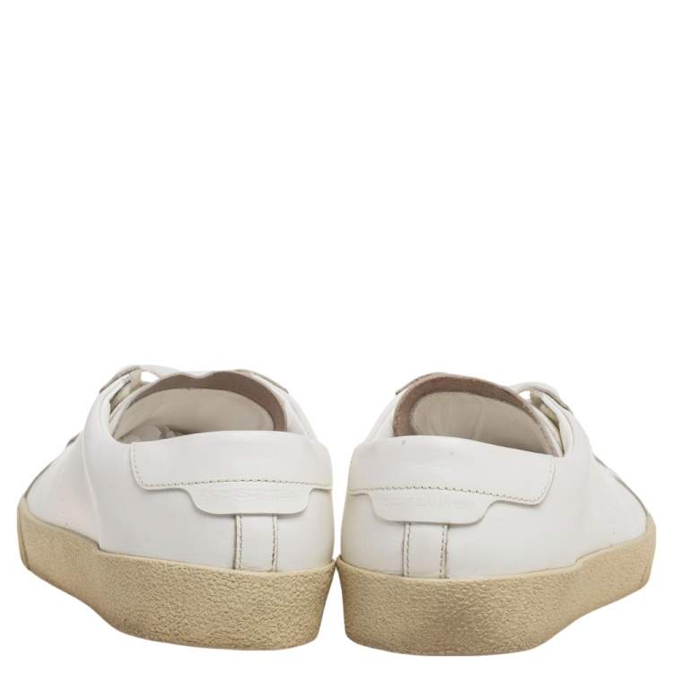 Pre Owned Saint Laurent White Leather Andy Low Top Sneakers Size 39