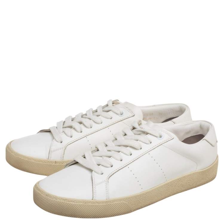 Pre Owned Saint Laurent White Leather Andy Low Top Sneakers Size 39