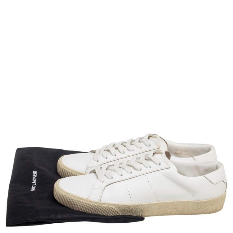 Pre Owned Saint Laurent White Leather Andy Low Top Sneakers Size 39