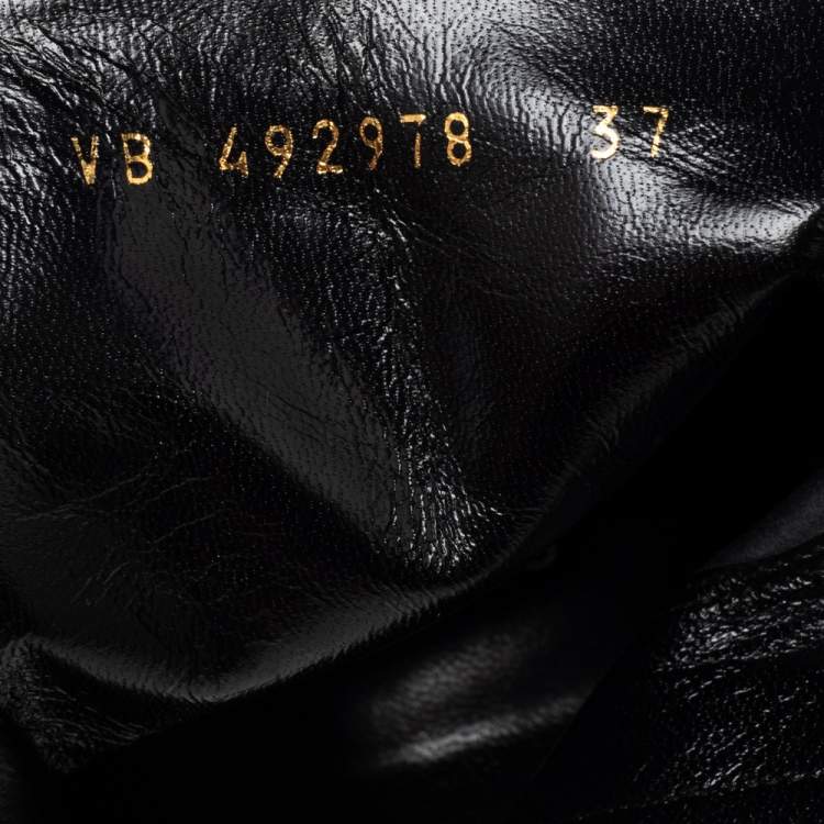 Pre Owned Saint Laurent Black Velvet Crystal Dot Ankle Boots Size 37