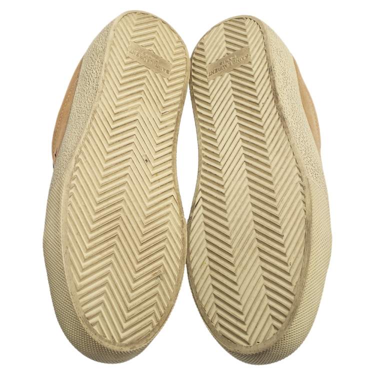 Pre Owned Saint Laurent Beige Suede Court Classic Low Top Sneakers Size 39