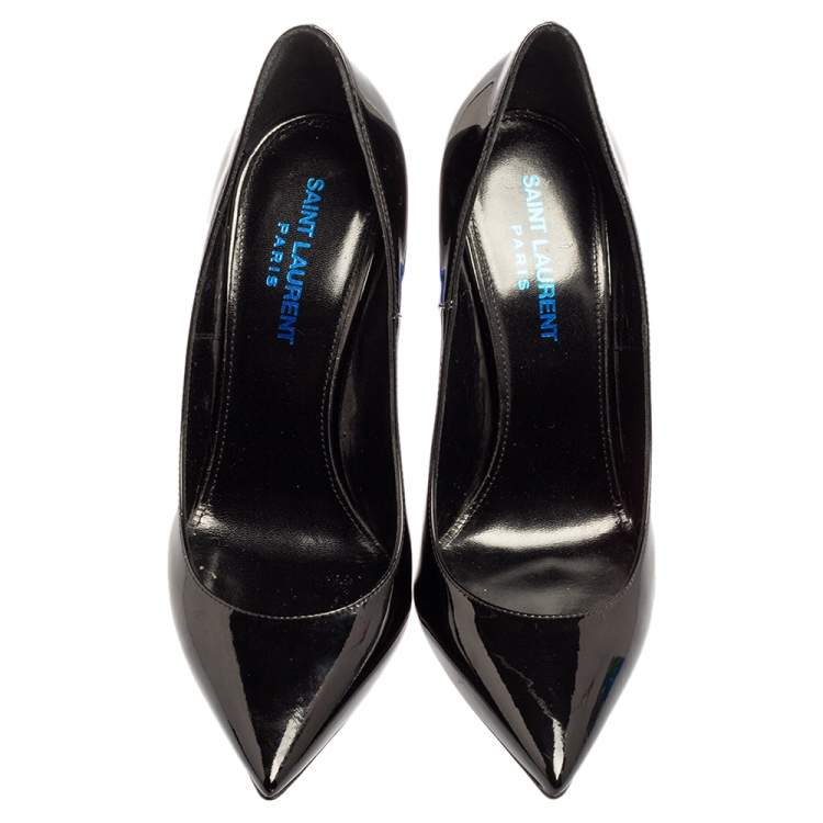 Pre Owned Saint Laurent Black Patent Leather  Opyum Pumps Size 36