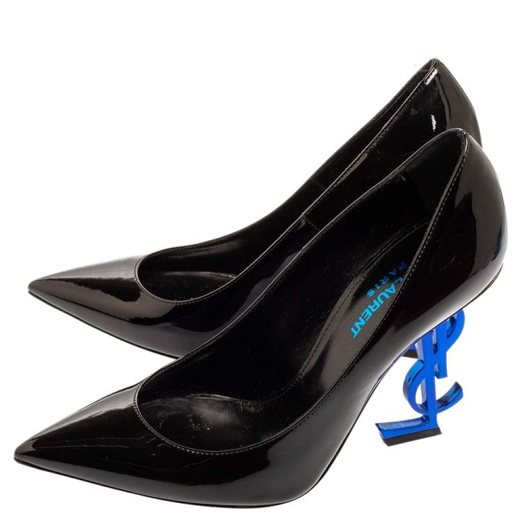 Pre Owned Saint Laurent Black Patent Leather  Opyum Pumps Size 36