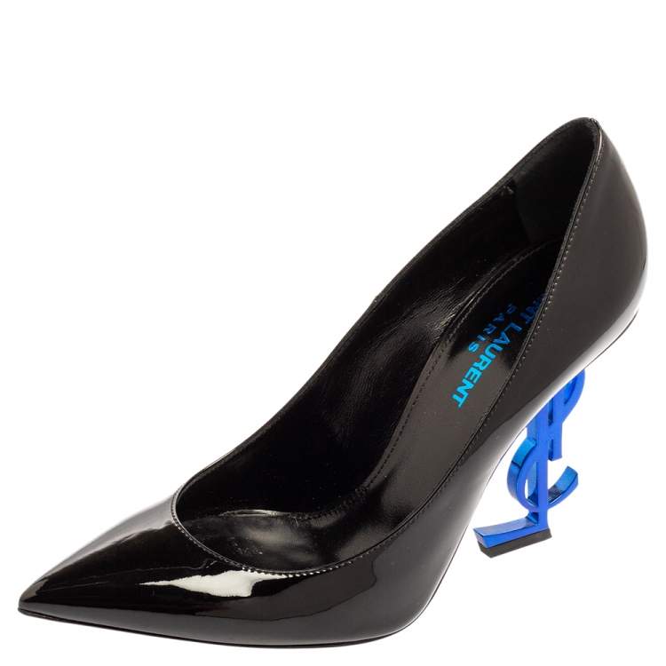 Pre Owned Saint Laurent Black Patent Leather  Opyum Pumps Size 36
