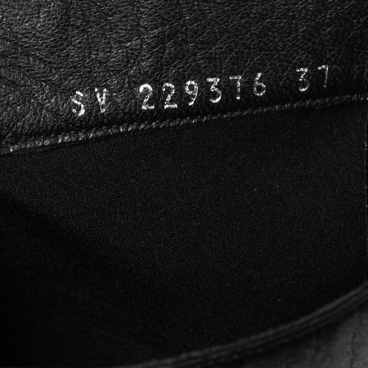 Pre Owned Saint Laurent Black Leather Buckle Detail Over The Knee Boots Size 37